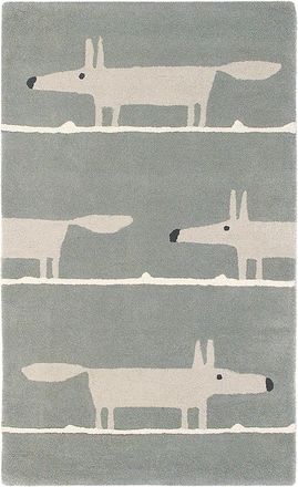 Scion Designer Teppich Mr. Fox Silver - handgetuftet, aus 100% reiner Schurwolle