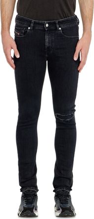 Diesel Skinny Jeans Low Waist 1979 Sleenker, Black/Dark grey, Zip fly