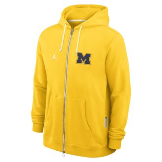 Nike Jordan Mens Michigan Sideline Jordan Brand Dri-FIT College Full-Zip Hoodie in Yellow | 0JAV78HMWN-WZZ