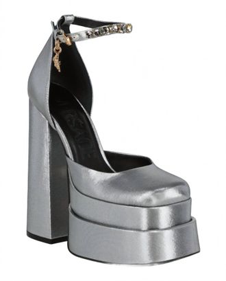 Versace Womens Medusa Aevitas Platform Pump Heel In Grey