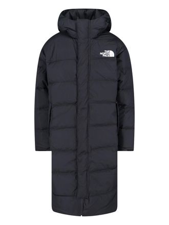The North Face Nuptse Black Hooded Quilted Long Padded Down Jacket