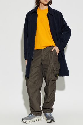 Stone Island T-shirt With Logo, Mens, Orange