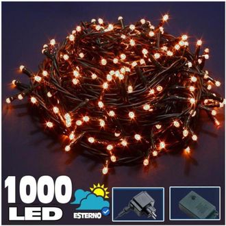 Trade Shop Trade Shop - Catena Luminosa 1000 Led Luci Albero Natale Lucciole Bianco Caldo Esterno 24v
