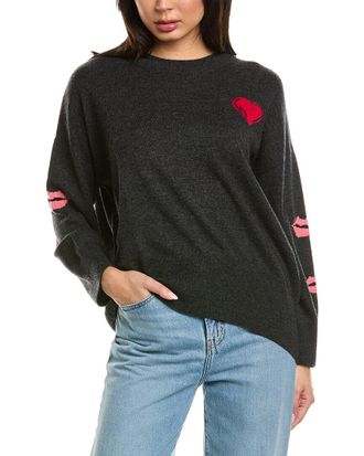 Brodie Kisses Crewneck Wool & Cashmere-Blend Sweater