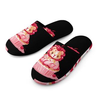 Generic Lion on Cupcake Cherry Mens House Slippers Slip Indoor Slipper On Shoes Warm Outdoor