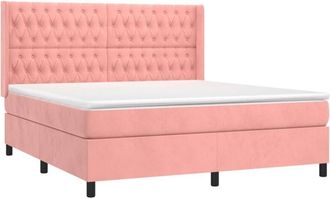 vidaXL Vidaxl - Cama Box Spring Con Colch&oacute;n Terciopelo Rosa 180x200 Cm