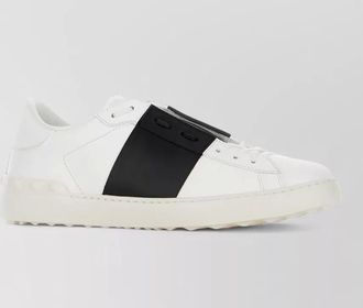 Valentino Garavani leather open sneakers contrasting panel studs
