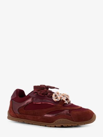 Pinko Womens Sneakers Yulia Purple Suede Leather-Nylon Trainers Leather/nylon