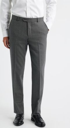 Berle Covert Stretch Worsted Wool Twill Dress Pants in Med Grey at Nordstrom, Size 37