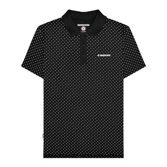 Lambretta Heren SS24 Polka Dot Poloshirt (Zwart)