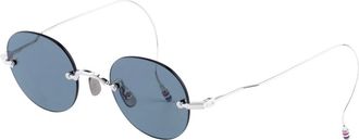 Thom Browne Titanium Rimless Ronde Zonnebril - unisex - Accessoires - Blauw - Maat: 47 MM
