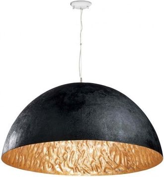 Faro Barcelona Faro Magma-p - Colgante De Techo De 3 Luces Con Domo Negro, Dorado, E27