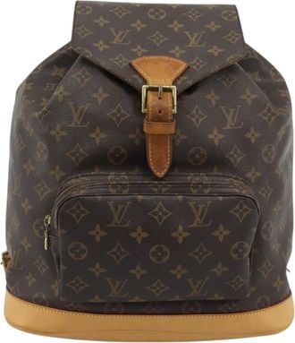 Louis Vuitton Vintage Montsouris Monogram Canvas Brown Canvas Backpack Bag (Pre-Owned)