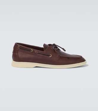 Loro Piana Sea-Sail Walk leather boat shoes