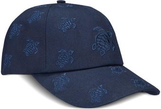 Vilebrequin embroidered all-over turtles cap - men - Cotton - One Size - Blue