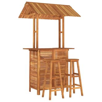 vidaXL Juego Muebles De Bar De Jard&iacute;n 3 Piezas Madera Maciza De Acacia Vidaxl