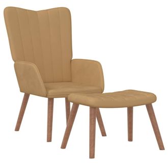 vidaXL Sill&oacute;n De Relax Con Taburete Terciopelo Marr&oacute;n Vidaxl
