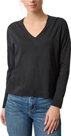 Lilla P Long Sleeve Cut Edge V-Neck Shirt