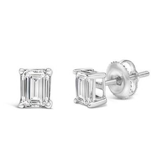 House of Brilliance 14K White Gold 1.0 Ct Emerald Lab-Grown Diamond Solitaire Stud Earrings at Nordstrom