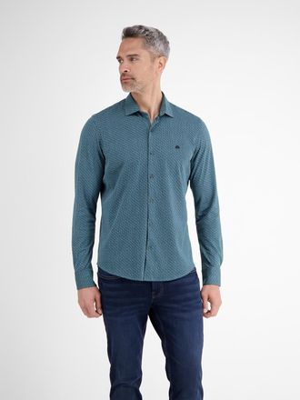 Lerros Langarmhemd LERROS LERROS Jersey Herrenhemd, Herren, Gr. XXL, Normal- und Kurzgr&ouml;ssen, fjord blau, 100% Baumwolle, Hemden Langarmhemd