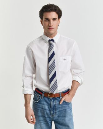 GANT Businesshemd GANT REG OXFORD SHIRT, Herren, Gr. 4XL, N-Gr, weiss (wei&szlig;), Web, Obermaterial: 100% Baumwolle, unifarben, regular fit h&uuml;ftlang, hoch gesc
