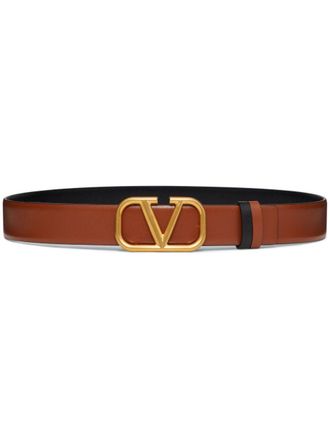 Valentino Garavani Leather Reversible Vlogo Belt