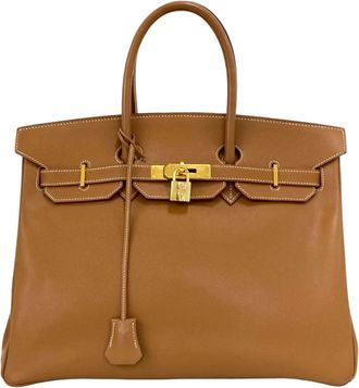 Herm&egrave;s Brown Courchevel Leather Handbag Tote Bag (Pre-Owned)