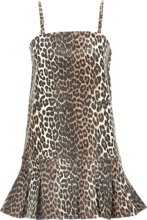 Ganni Multicolor Cotton Short Womens Dress