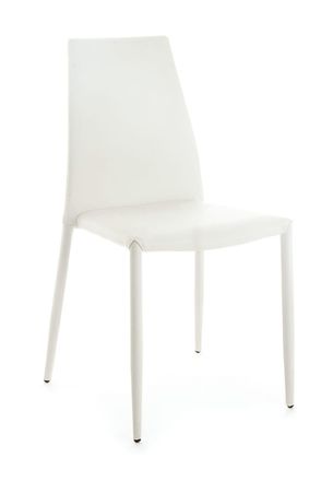 Oresteluchetta Set 4 sillas piel blanca apilables H87 L43 P50 cm