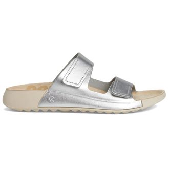 Ecco Ecco 2nd Cozmo 206823 Leather Womens Slides Sandals - Pure Silver - Size:UK 8-8.5