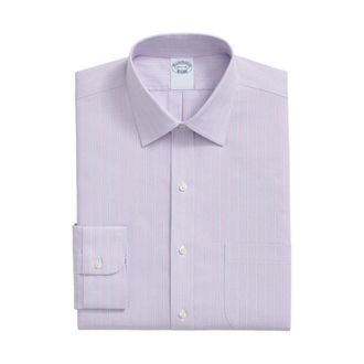 Brooks Brothers Slim Fit Non-Iron Oxford Overhemd met Ainsley Kraag - Heren - Zakelijke Overhemden - Paars - S - Katoen - Overhemden