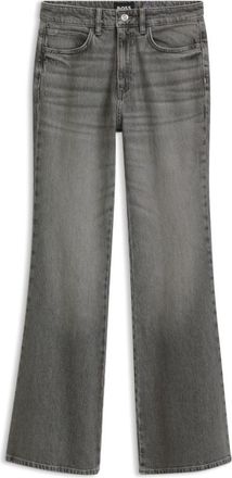 BOSS Flared-fit jeans in marble-look stretch denim