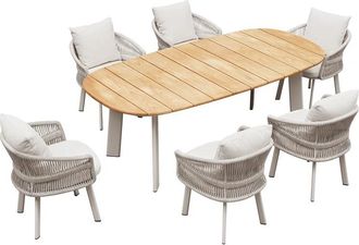 Higold Premium Outdoor Dining-Set Aio 6+1 - Taupe/Ecru