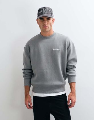 Pegador Pegador tate felpa oversize strutturata in grigio slavato