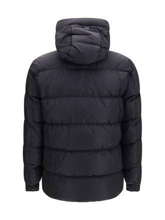 Herno Mens Quilted Hooded Puffer Jacket Nero Down Coat