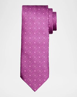Stefano Ricci Men & apos;s Wide Mosaic-Print Silk Tie