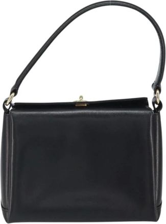 Gucci Pre-owned Handbags, female, Black, Size: ONE SIZE Pre-owned Vintage Black Leather Top Handle Bag