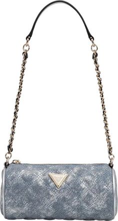 Guess Giully Quilted Barrel Chain Strap - Dames - Schoudertassen - Blauw - ONE Size - Katoen - Tassen