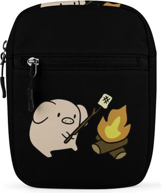 Generic Campfire Piggy Crossbody Bag Adjustable Satchel Cute Shoulder Bag Lightweight Sling Bags