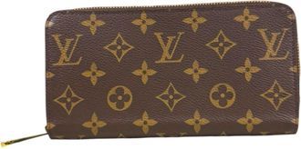 Louis Vuitton Monogram Brown Fuchsia Monogram Long Wallet (Bi-Fold) (Pre-Owned)