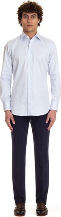 Finamore Textured Cotton Tailored Shirt Milano Line