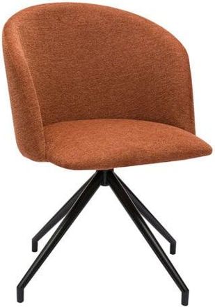 Miliboo Miliboo - Silla de diseño giratoria 360° de terciopelo texturizado color terracota y metal negro vanity