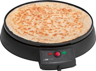 Clatronic Cm 3372 Crepera, M&aacute;quina De Hacer Crepes, Tortitas, Antiadherente, Regulador Temperatura, Plato 29 Cm 900w Negro