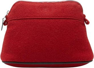 Herm&egrave;s Red Color Wool Pouch (Pre-Owned)