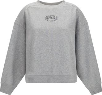 Ganni Womens Crewneck Sweatshirt Paloma Cotton Sweatshirts Sweater