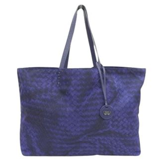 Bottega Veneta Pre-owned Tote Bags, female, Blue, Size: ONE SIZE Pre-owned Nylon Intreccio Illusion Tote Bag