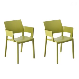 Resol Fiona Set 2 Silla Con Brazos Interior, Exterior Verde Oliva
