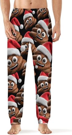 Generic Cute Poop Christmas Mens Casual Pajama Pants Soft Sleepwear Bottoms Comfy Long Pj for Home Beach Yoga