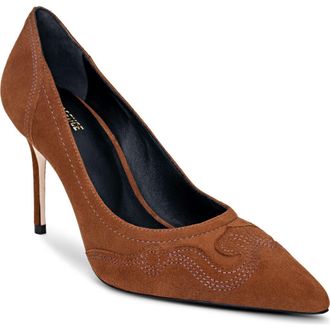 L'agence Amandine Pointed Toe Pump in Buckskin Suede at Nordstrom Rack, Size 6.5