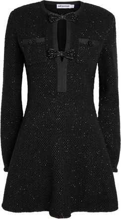 Self Portrait Embellished Knit Mini Dress - Black - S (UK8-10 / S)